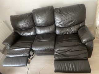 Sofá de 3 plazas reclinable de cuero