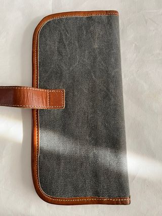 Billetera Chamaco Tela Gris Tipo Denim