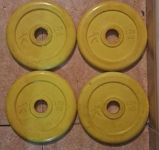 PESAS 4 DISCOS DE 1.25KG DE CAUCHO 28MM