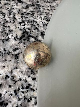 Plafón techo cristal opaco detalles dorados, 41cm