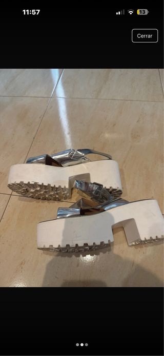 Sandalias Plataforma Plata