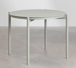 Mesa redonda jardín aluminio verde caqui 110cm