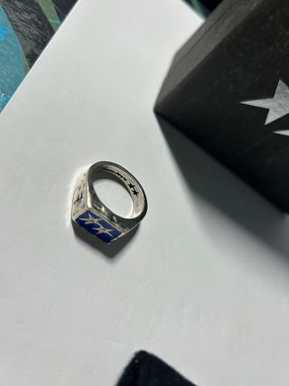 Anillo Two Jays Azul y Plateado