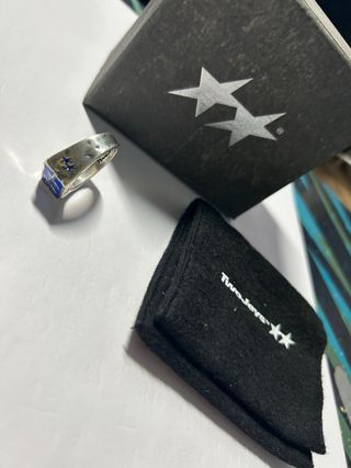 Anillo Two Jays Azul y Plateado