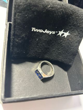 Anillo Two Jays Azul y Plateado