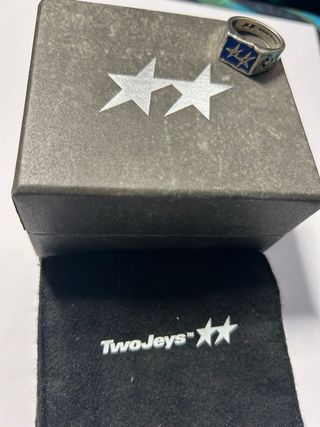 Anillo Two Jays Azul y Plateado