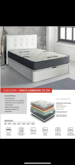 SOMIER+ COLCHON Y ALMOHADA