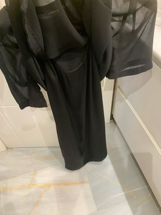 Camiseta Zara Woman T-L Negra Transparente