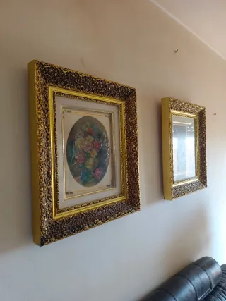 Pack 2 Cuadros antiguos dorados