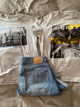 Lote 2 Camisetas Guess + bermuda T.L muy nuevas