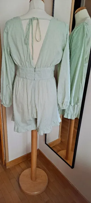 Mono corto verde menta algodón