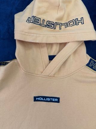 Hollister Logo Hoodie Beige Small Streetwear Sweat