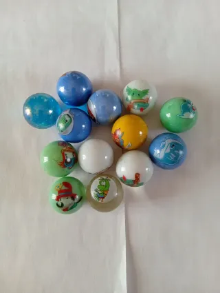 Berlindes de vidro com desenhos ( vintage )