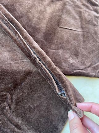 2 Fundas cojín Ikea aterciopeladas marrón