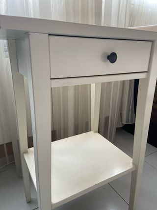 Mesita Noche Hemnes Ikea Madera Blanca 46x35cm
