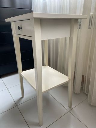 Mesita Noche Hemnes Ikea Madera Blanca 46x35cm