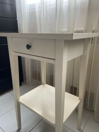 Mesita Noche Hemnes Ikea Madera Blanca 46x35cm