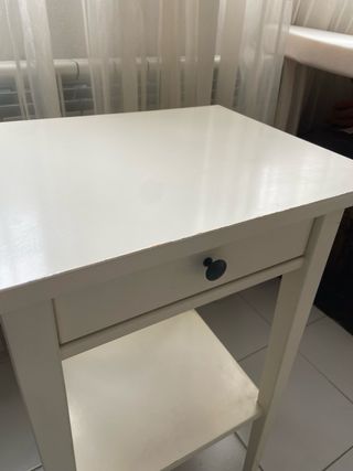 Mesita Noche Hemnes Ikea Madera Blanca 46x35cm