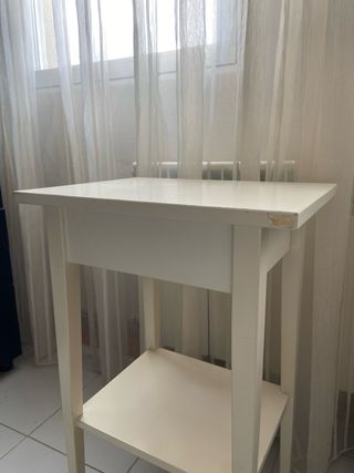 Mesita Noche Hemnes Ikea Madera Blanca 46x35cm