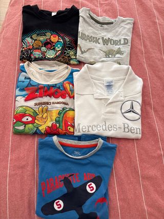 5 Camisetas Niño Talla 5 Años
