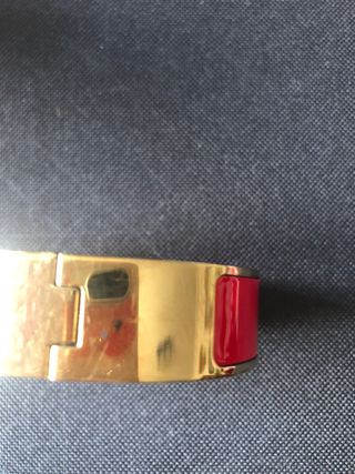 Pulsera Hermès H Dorada Roja