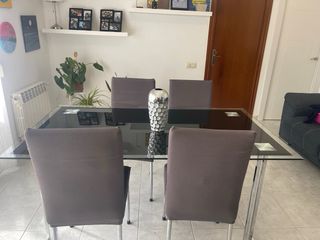 Mesa comedor cristal templado negra