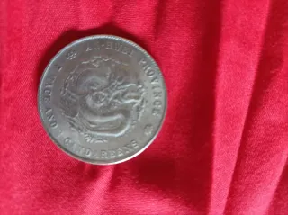 Moneda China Antigua 1900 Dragón Gran tamaño