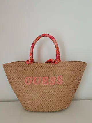 Cesta Guess Mimbre y Papel Multicolor