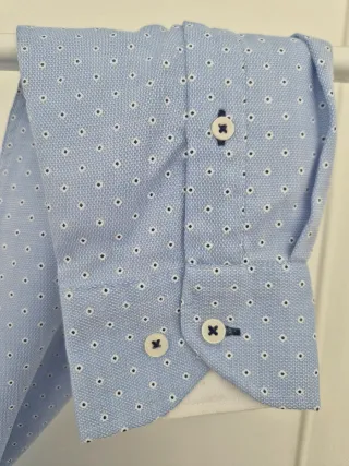 Camisa Sfera Estampado Geométrico Azul Talla S