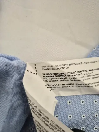 Camisa Sfera Estampado Geométrico Azul Talla S
