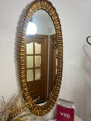 Espejo ovalado pan de oro