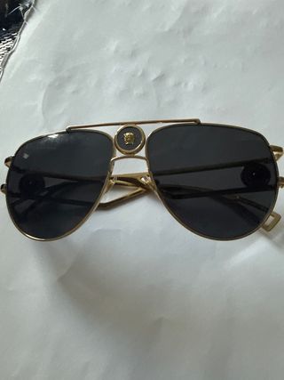 Occhiali da sole Versace Aviator dorati neri