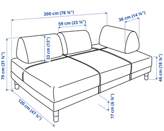 Sofá Flottebo gris Ikea