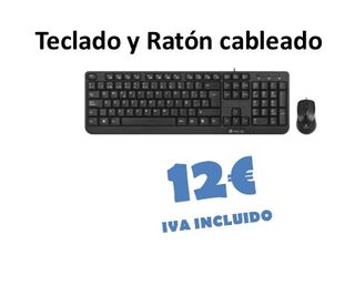 Teclado y Ratón Cableado Negro