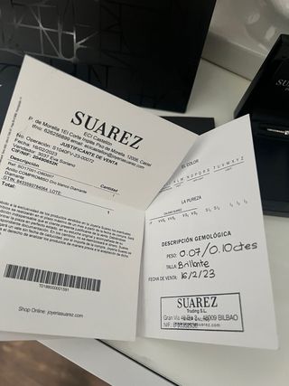 Anillo Suárez Oro Blanco y Diamantes