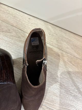 Botines tacón piel y ante