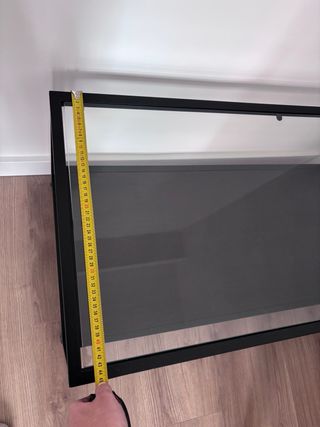 Mesa auxiliar cristal y metal Ikea