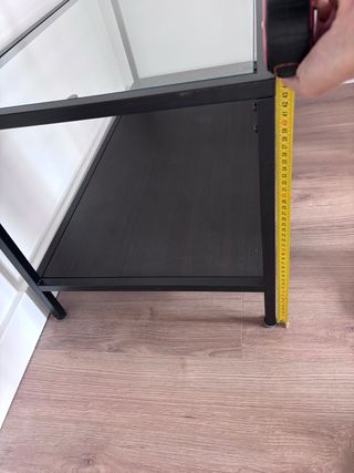 Mesa auxiliar cristal y metal Ikea