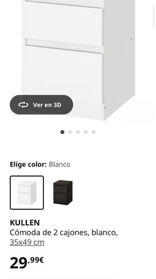 2 mesitas de noche KULLEN IKEA blancas