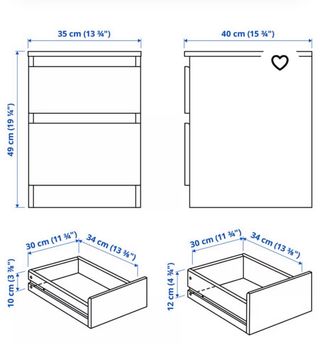 2 mesitas de noche KULLEN IKEA blancas