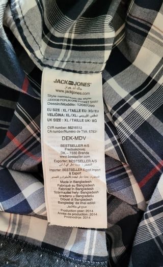 Camisa Jack&Jones cuadros azul y rojo