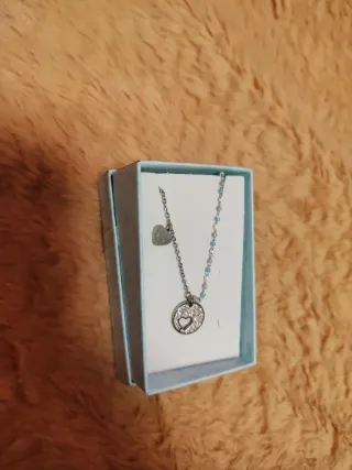 Collar acero corazón con circonitas