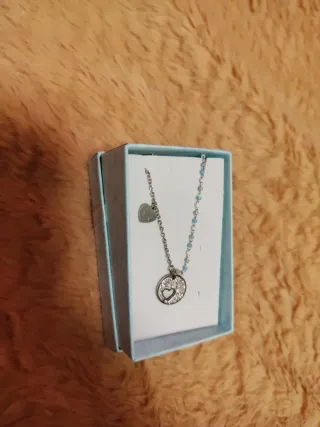 Collar acero corazón con circonitas