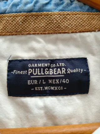 Camisa Pull&Bear blanco roto Manga Corta