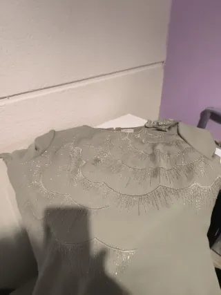 Vestido comunión/fiesta beige con pedrería