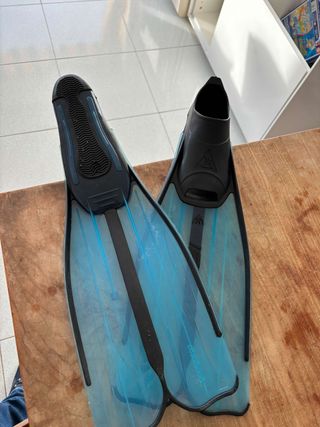 Aletas Buceo 37-38 Niño Transparentes Azules!