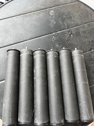 Somier Tapizado Gris + 6 Patas Negras