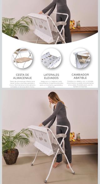Bañera Plegable Bebé con Cambiador.