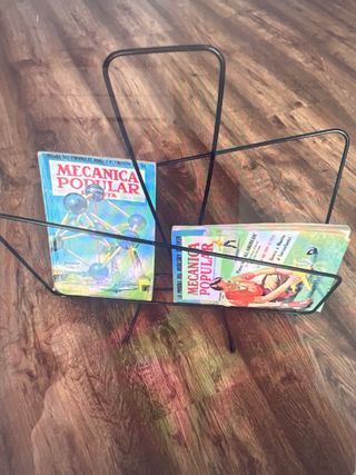 Revistero Vintage Metal Negro Mid Century