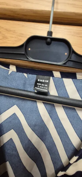 Vestido Shein Talla L Azul y Blanco